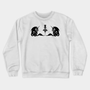 Celtic unicorns and thistle silhouette Crewneck Sweatshirt